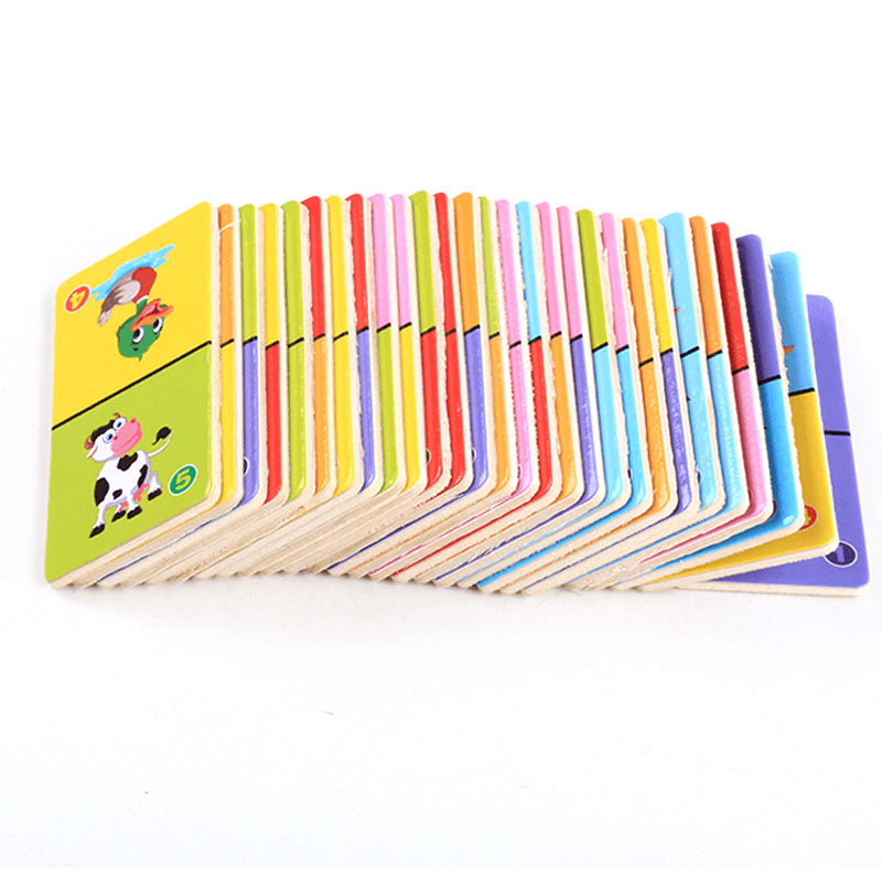 Wooden Solitaire Animal Domino Kids