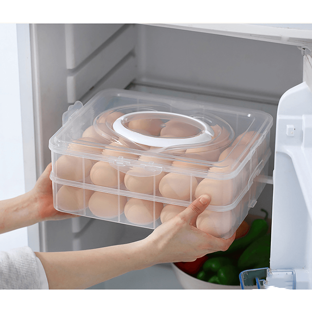 2/3 Layer Portable Egg Storage Box Plastic Egg Organizer Refrigerator Egg Container Case Eggs Holder Tray