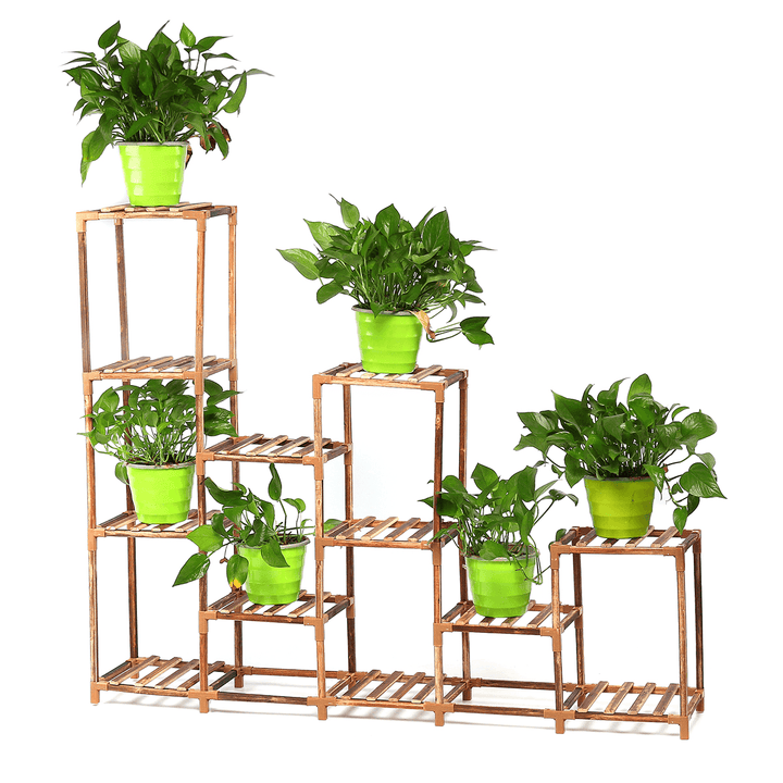 Multi-Tier Wooden Flower Pot Stand Indoor Outdoor Garden Plant Shelf Flower Succulent Storage Shelves Rack Display