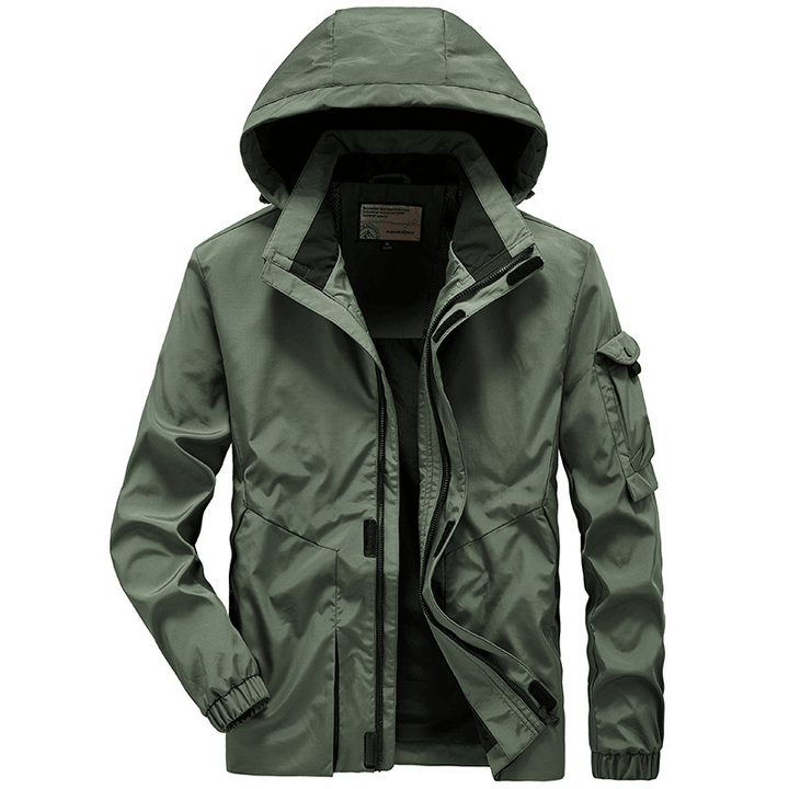 Men'S Fashion Mid-Length Casual Hooded Jacket