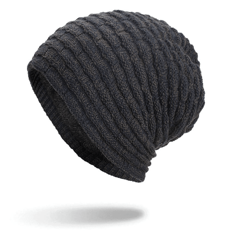 Men Women Special Stripe plus Velvet Knitted Hat Beanie Caps - MRSLM