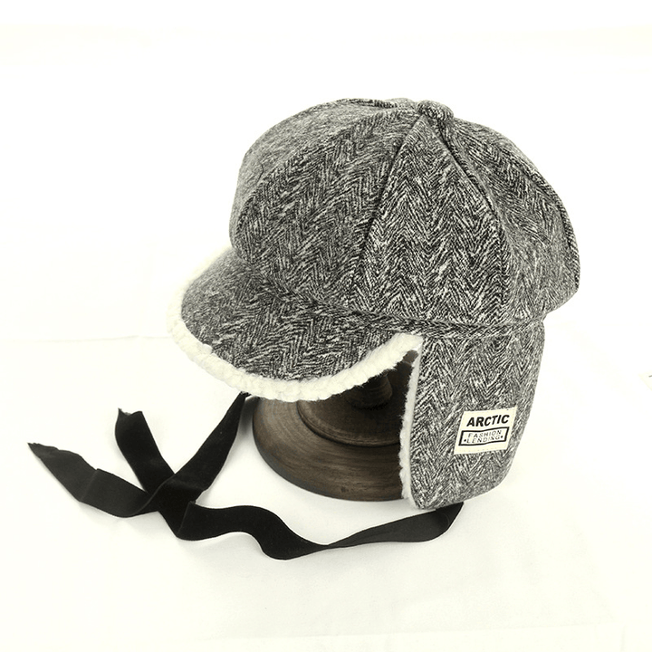 New Knit Hat Female Wild Patch Thick Lamb Cashmere Warm Outdoor Travel Ear Protection Lei Feng Hat - MRSLM