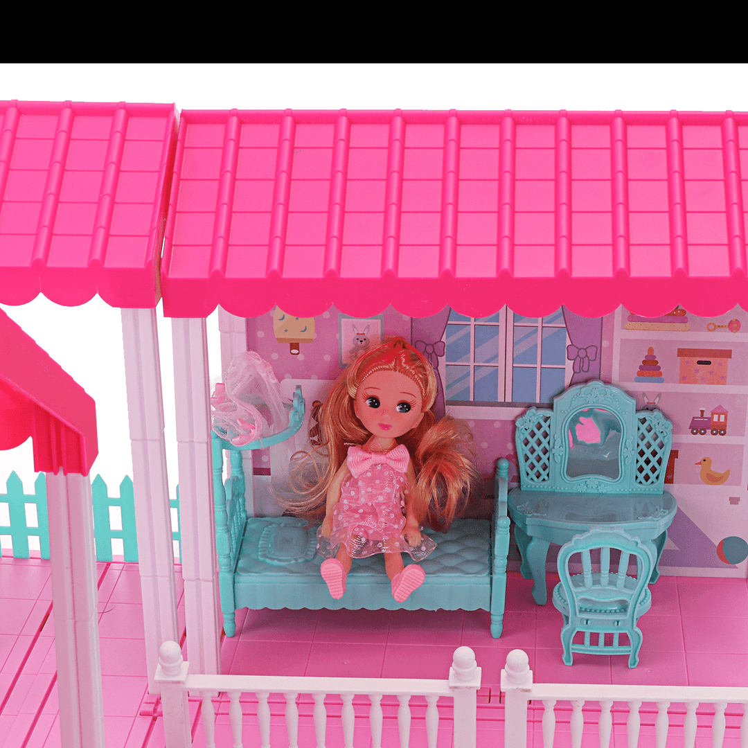 Kids Play House Toys Dollhouse Princess House 3D DIY Castle Home Girls Birthday Gifts