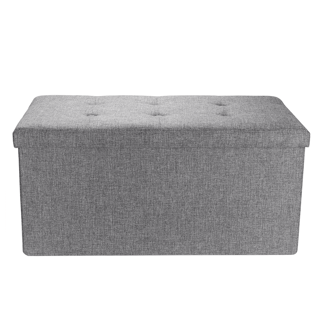 Linen Storage Ottoman Foldaway Seat Stool Bench Chest Toy Box Pouffe Bench - MRSLM