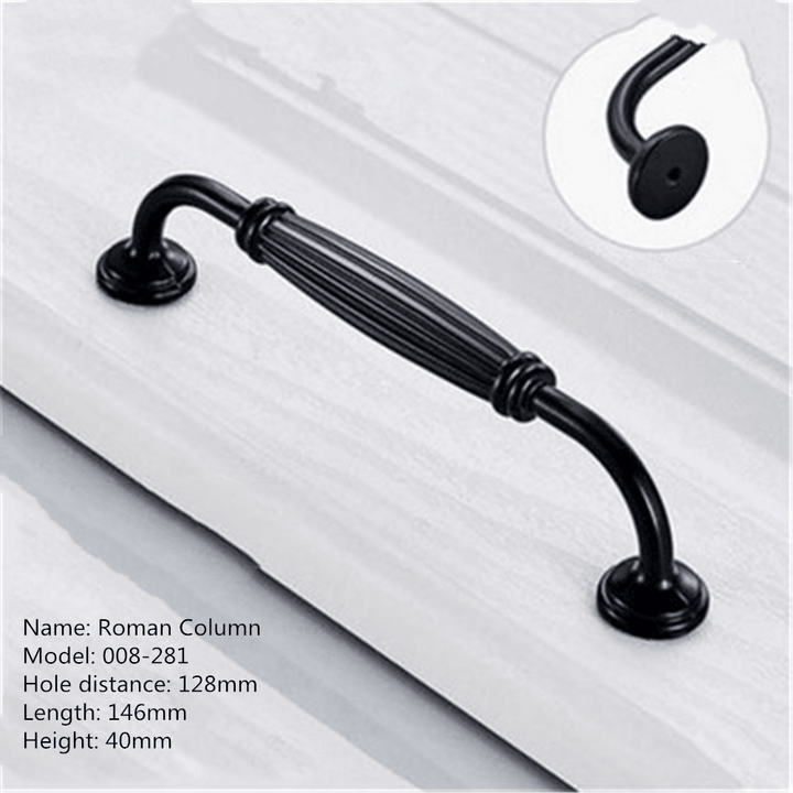 Aluminum Alloy Black Handles for Furniture Cabinet Knobs and Handles Kitchen Handles Drawer Knobs Cabinet Pulls Cupboard Handles Knobs - MRSLM