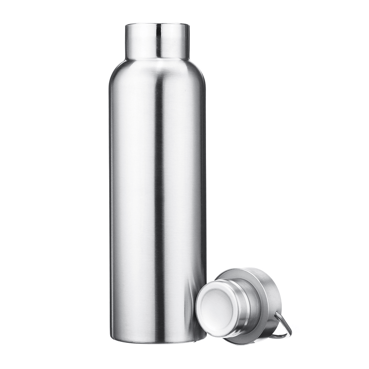 500Ml 600Ml 800Ml Water Bottle 304 Stainless Steel Wide Mouth Vacuum Cup with Outdoor Carabiner