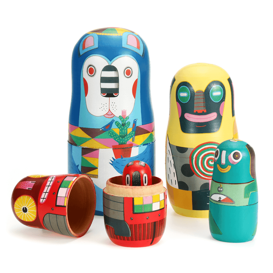 Russian Wooden Nesting Doll Handcraft Decoration Christmas Gifts