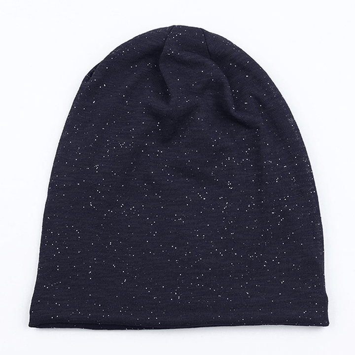 Women Autumn Warm Beanies Cap Solid Color Flexible Hip-Hop Skullies Bonnet