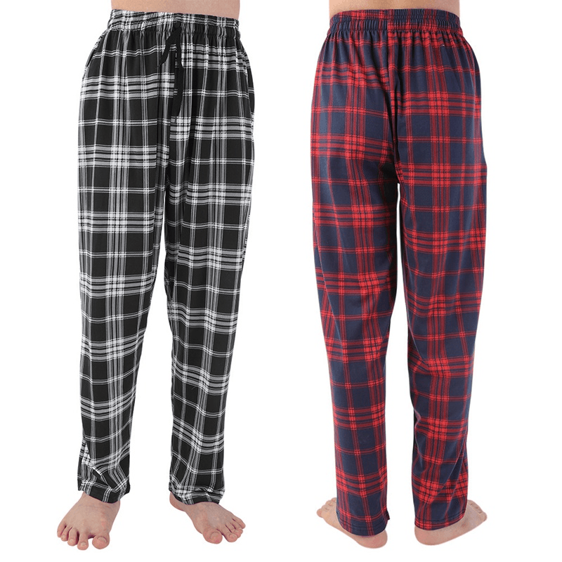 Men'S Check Cotton Sleep Bottoms