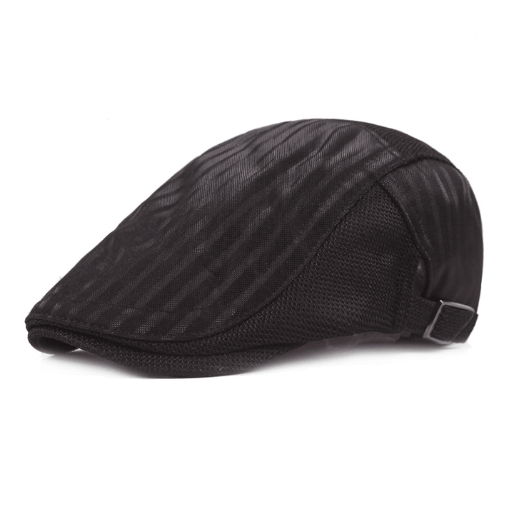 Cap for Men Ventilation Mesh Hood Youth Stripe Forward Hat Women'S Sun Protection Beret