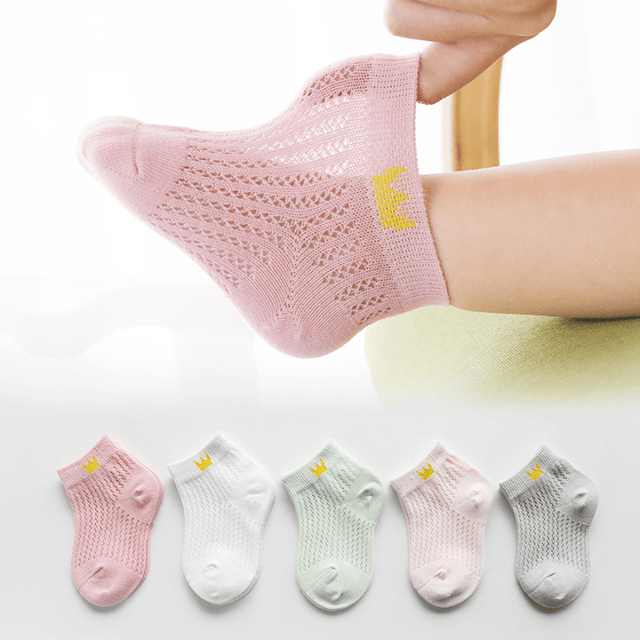 5 Pairs of Children Socks-Crown Female Treasure