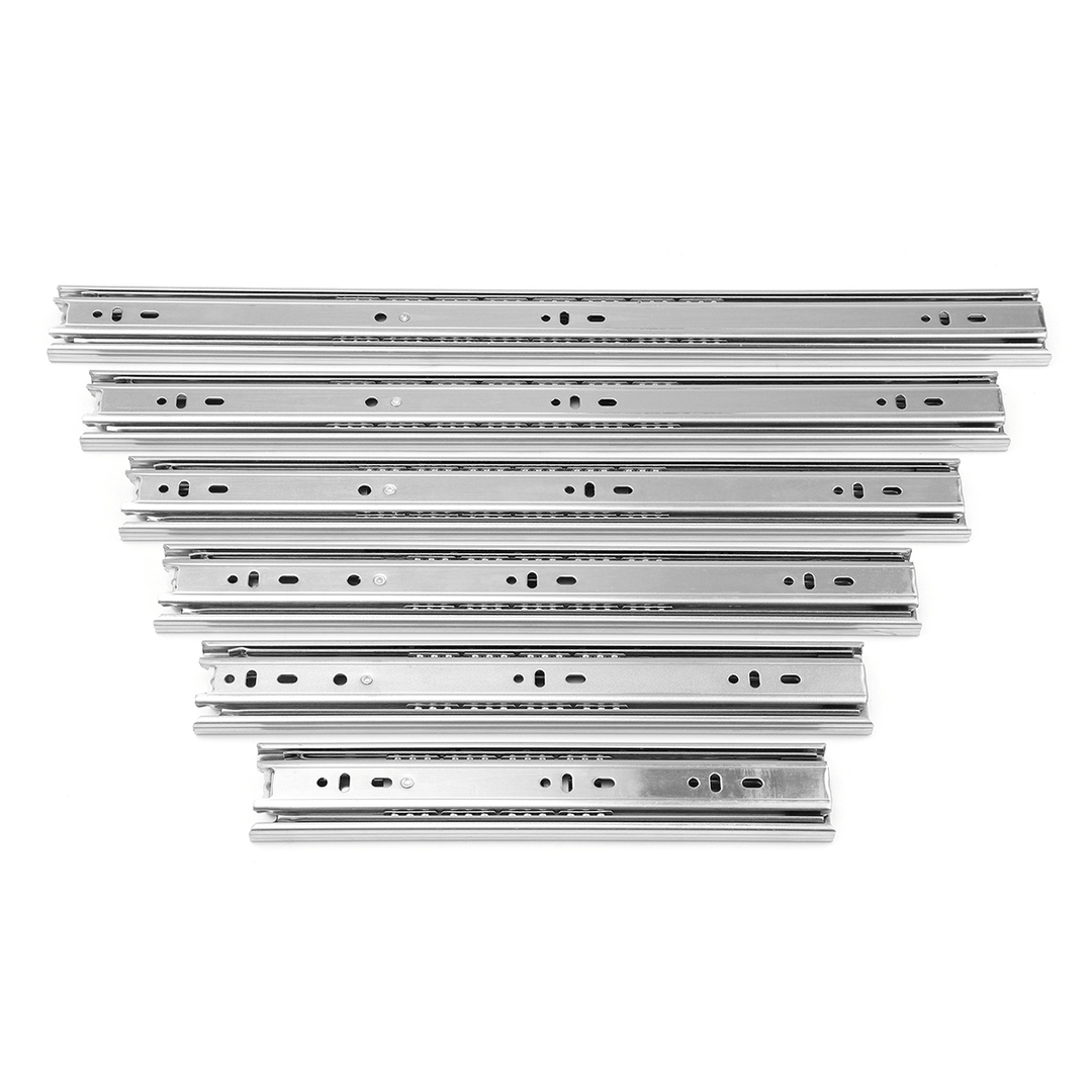 2Pcs 10-20Inch 45Mm Full Extension Close Ball Bearing Drawer Runners Slides Cabinet Guide Rail Slide