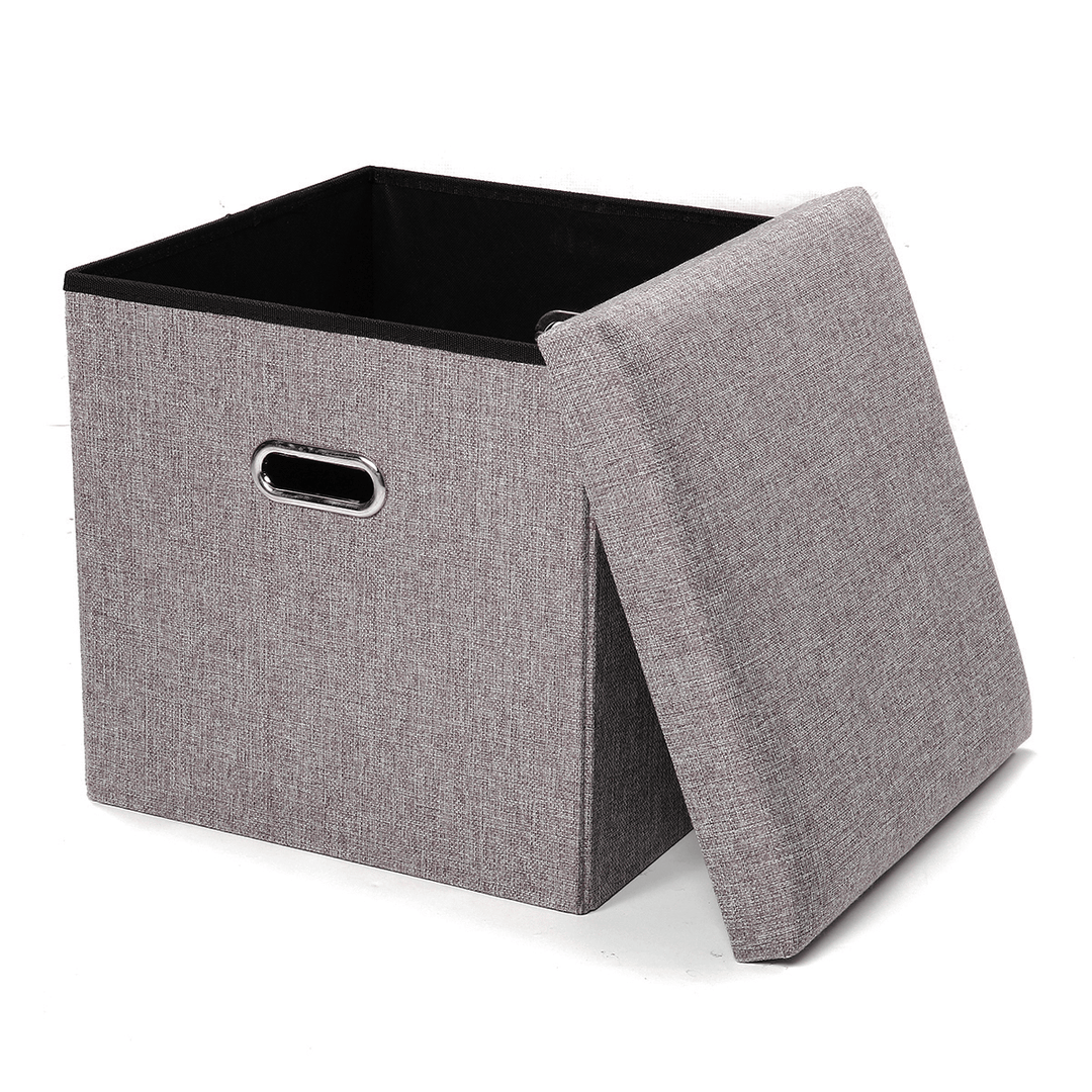 Folding Storage Box Stool Multifunctional Sofa Ottoman Footrest Footstool Square Chair for Home Office