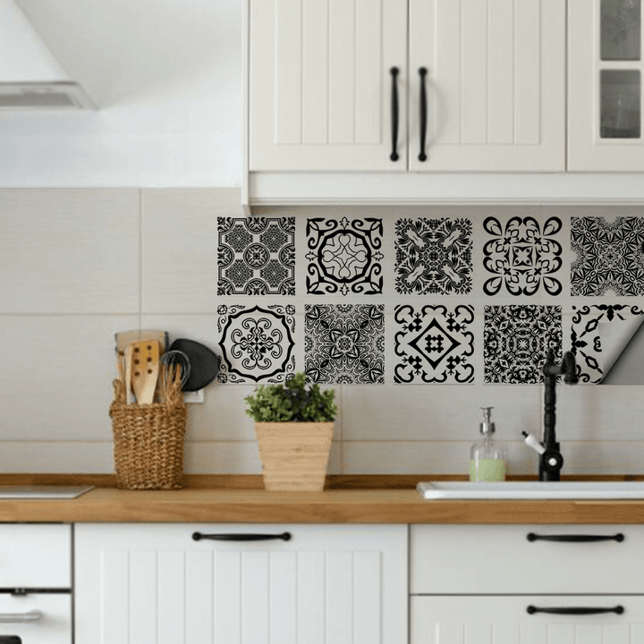 10X10/15X15/20X20Cm Wall Tiles Stickers Kitchen Bathroom Toilet Waterproof PVC