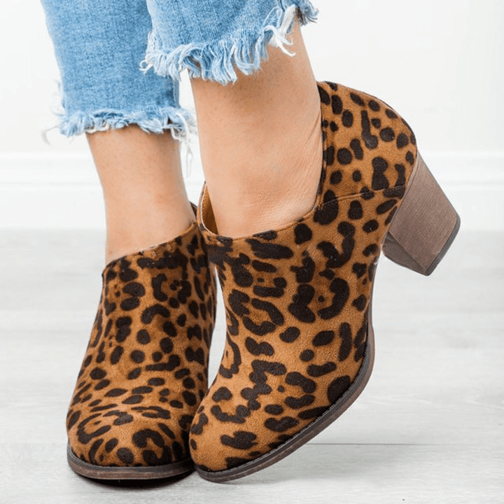 Clog High Chunky Heel Short Boots