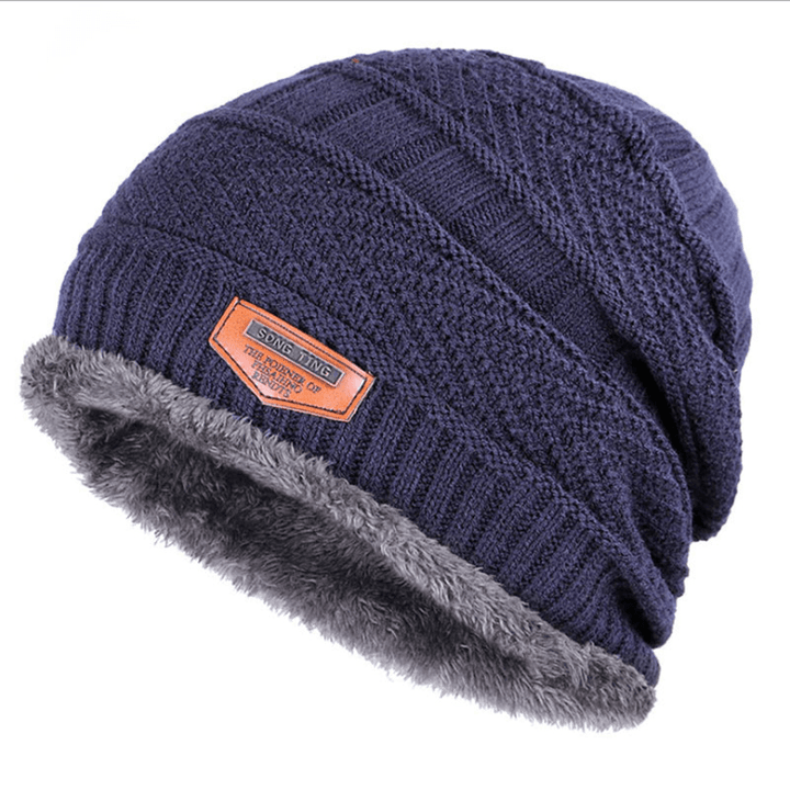 Men'S plus Fleece Knitted Hat Ladies