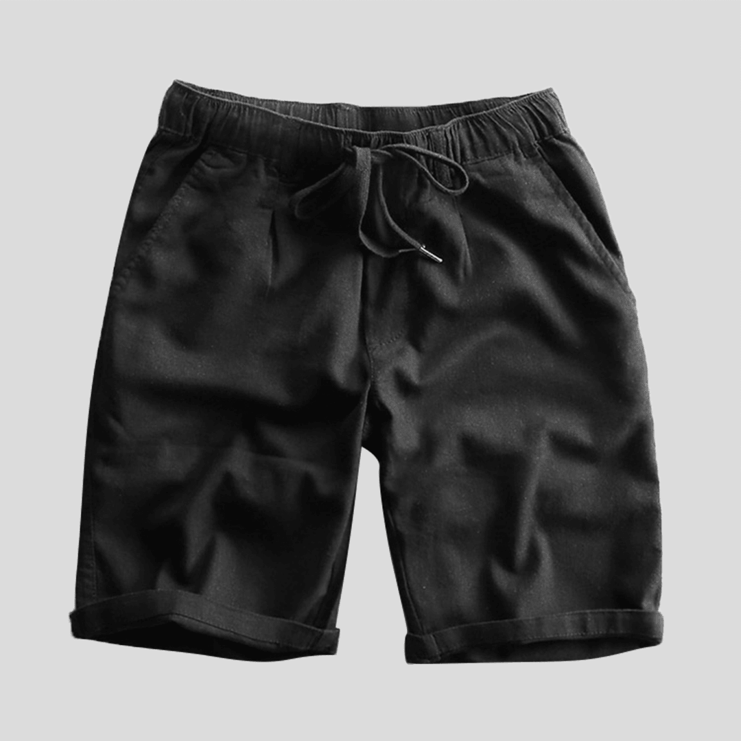 TWO-SIDED Men 100% Cotton Drawstring Casual Shorts