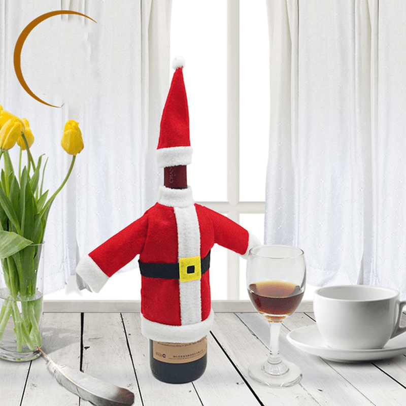 Xmas Santa Claus Red Wine Bottle Cover Wrap Christmas Party Table Dinner Decor Cover Bags Home Party