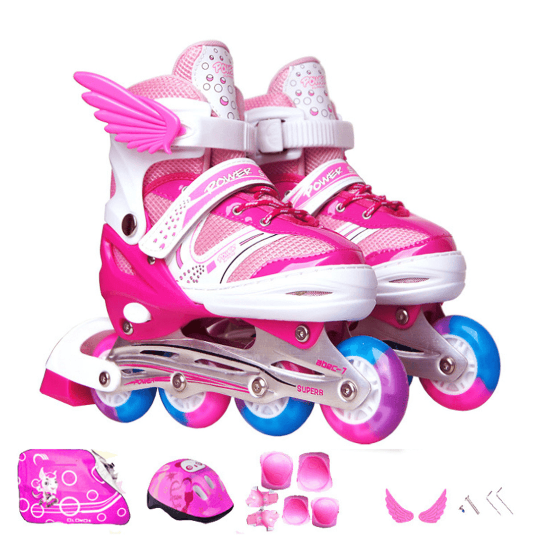 Kids Skates Children Roller Skates Flash PU Full Flash Adjustable Adult Children Roller Skates Gifts