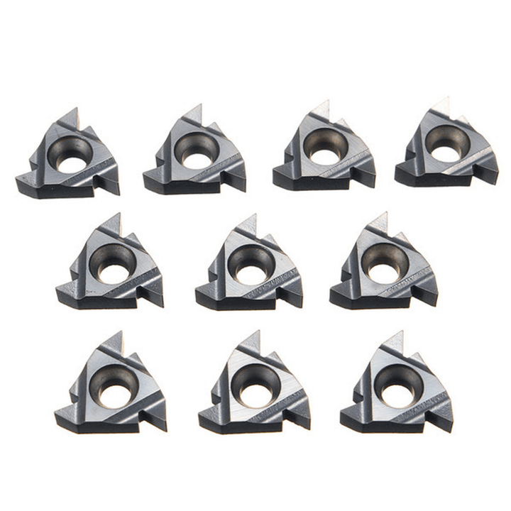 Drillpro 10Pcs 16ER AG55 Tungsten Steel Inserts External Turning Tool Holder Inserts