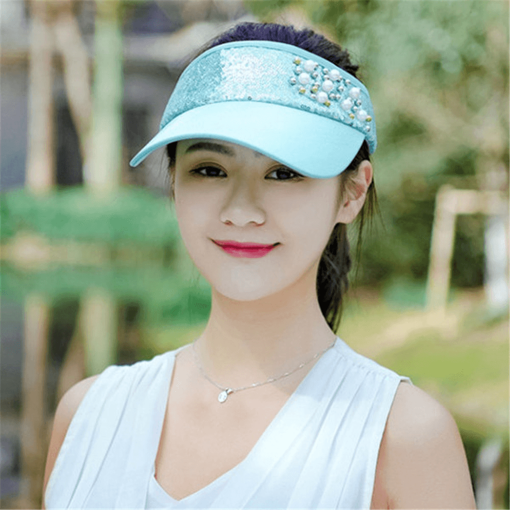 Women Summer Lace Adjustable Sunscreen Visor Sun Cap