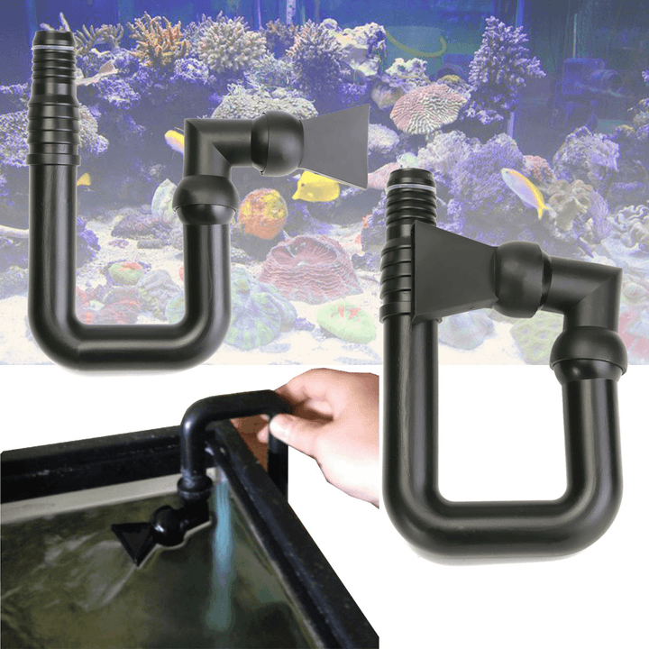 Black Aquarium Multi Angle Outflow Water Pipe with Duck Bill Hose for Sump Tank Fish