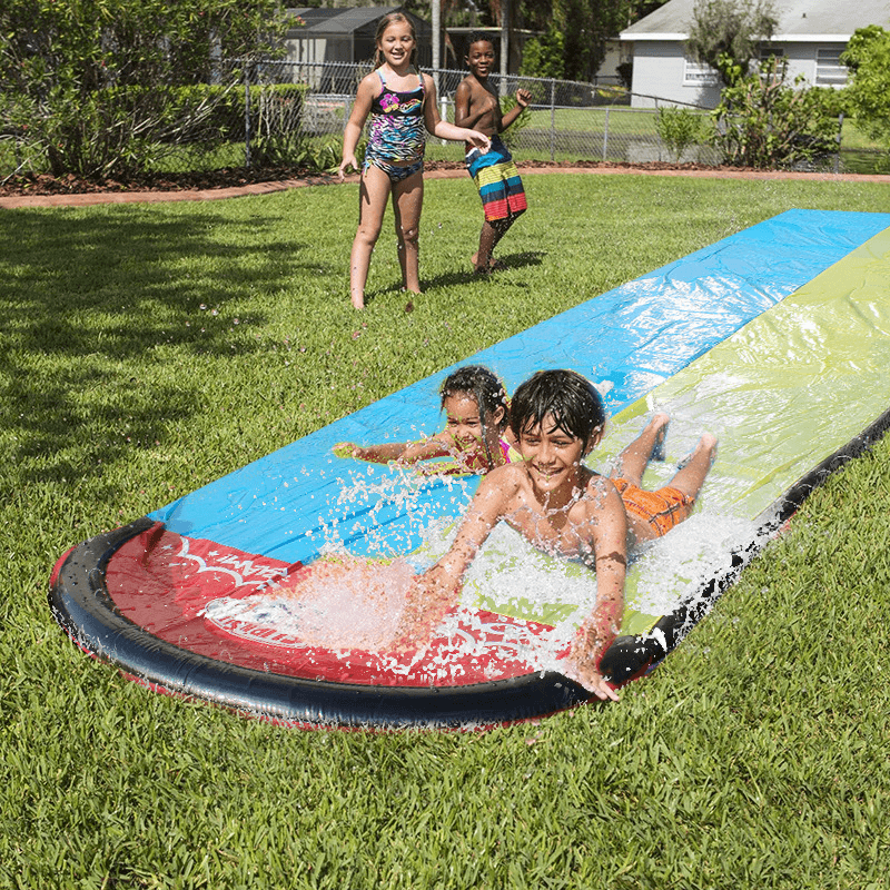 Inflatable Double Water Slide Fun Outdoor Splash Slip for Children Summer Pool Kids Games