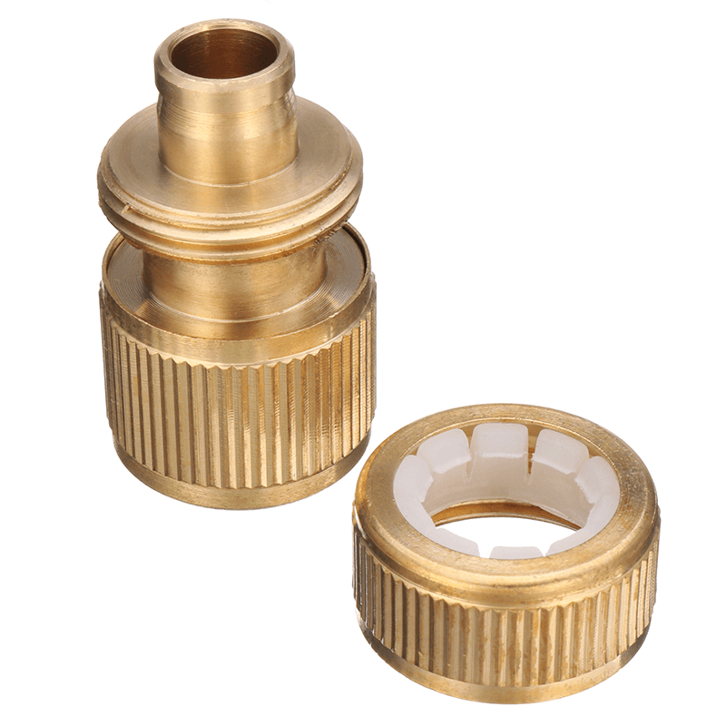 1/2 Inch Brass Water Tap Hose Pipe Connector Quick Hose Coupler Adapter with Water Stop