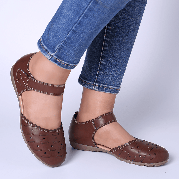 Women Casual Hollow Out Hoop Loop Flats