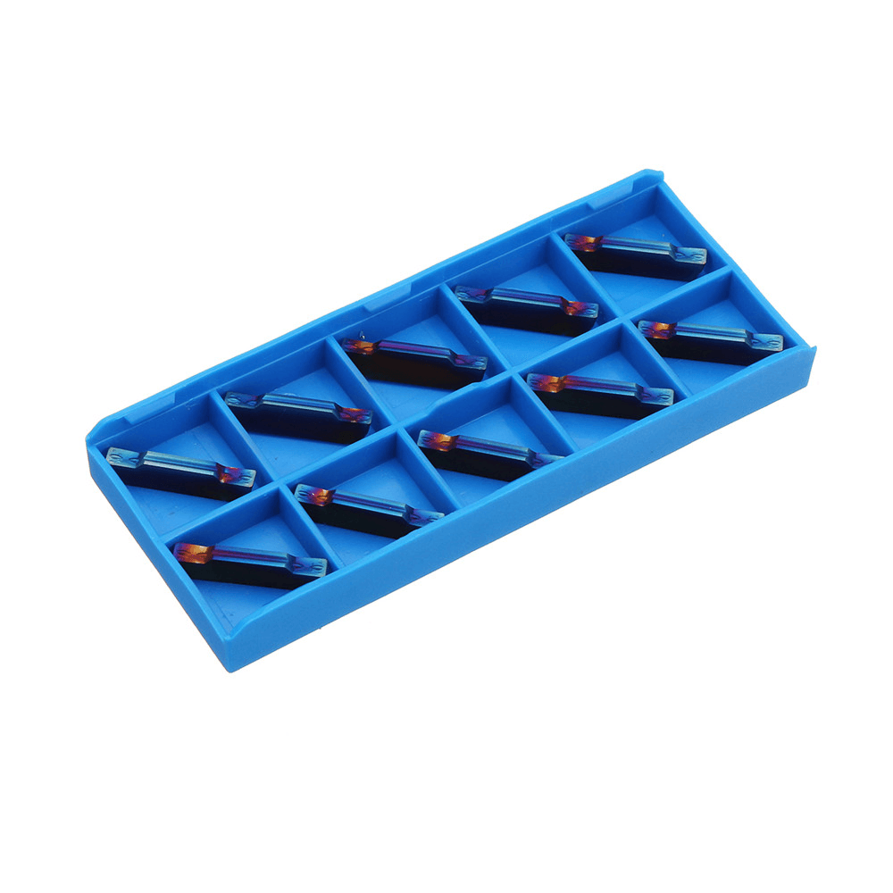 Drillpro 10Pcs HRC45 Blue Nano MGMN300-M 3Mm Carbide Insert for MGEHR/MGIVR Turning Tool Holder