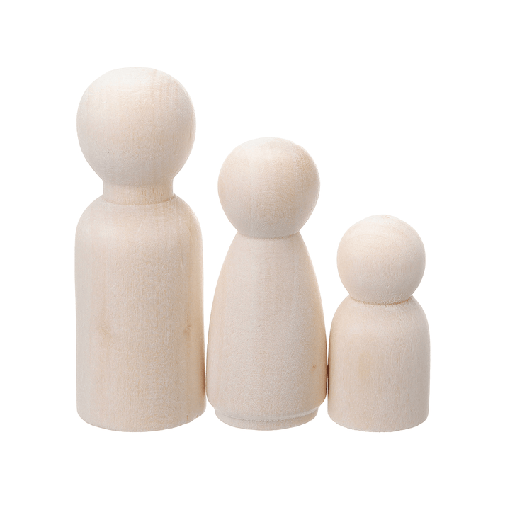 40 Pcs DIY Wooden Dolls Unfinished Painted Family People Wedding Craft Kids Decoration Children Arts Craft