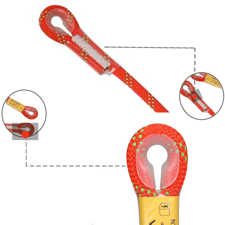 Outdoor Camping Hiking Safety Rope Rock Climbing Rope Sling Loop Rope Life Rope-Orange 60/100/120/150/200Cm