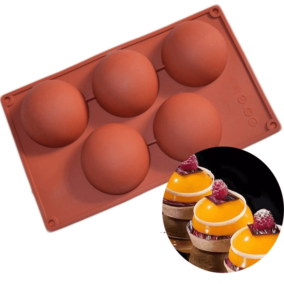 5 Cavity Silicone Bread Cake Chocolate Fondant Mold Mousse Pastry Baking Tools