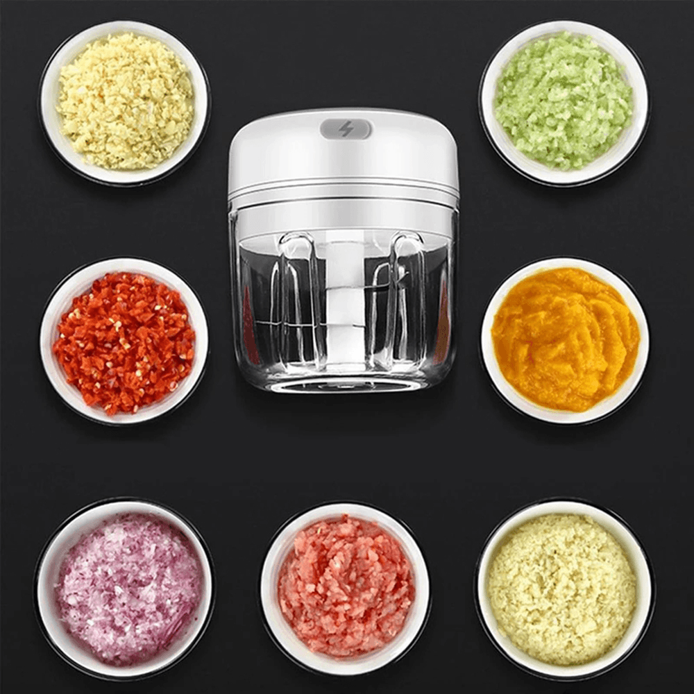 Mini Electric Garlic Chopper Food Chopper Portable Small Food Processor Pepper Garlic Chili Vegetable Nuts Mincer Grinder for Kitchen Tool