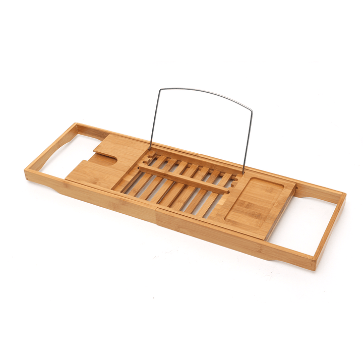 Luxury Bathroom Bamboo Bath Shelf Bridge Tub Caddy Tray Rack Wine Holder Bathtub Rack Support Storage