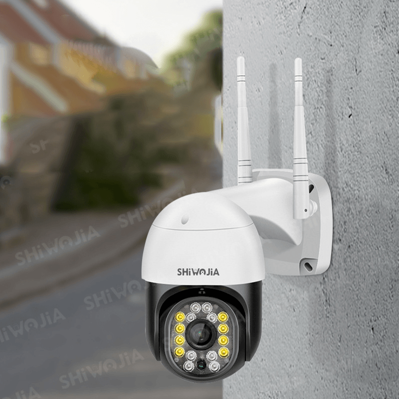 SHIWOJIA Smart WIFI Home Security Camera Outdoor Camera 1080P HD IP66 Waterproof Pan Tilt 360¬∞View Wireless IP Camera with Color Night Vision Motion Detecting Home Cameras