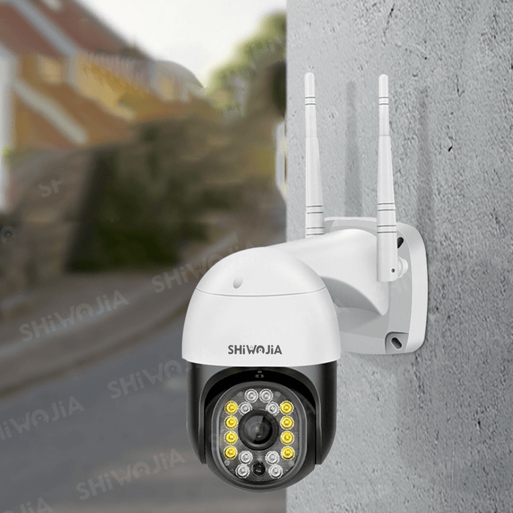 SHIWOJIA Smart WIFI Home Security Camera Outdoor Camera 1080P HD IP66 Waterproof Pan Tilt 360¬∞View Wireless IP Camera with Color Night Vision Motion Detecting Home Cameras