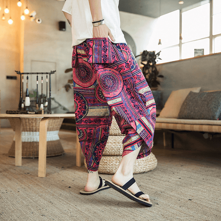 Ethnic Style Printing Baggy Harem Pants