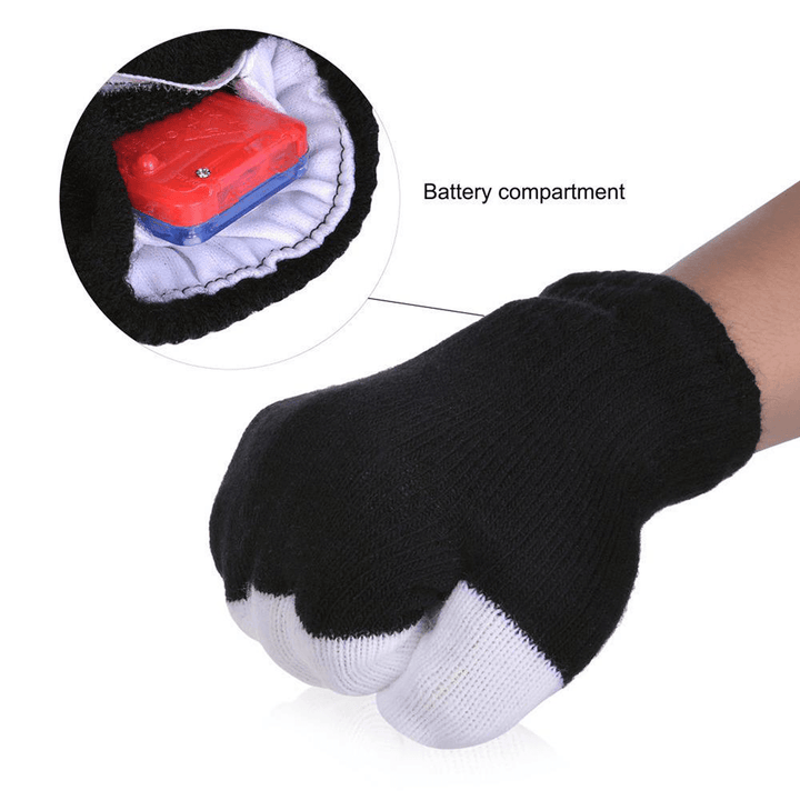 7 Mode LED Finger Lighting Flashing Glow Mittens Gloves Rave Light Festive Event Party Supplies