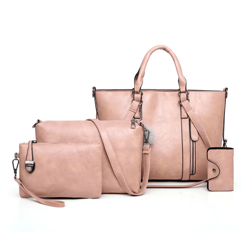 4 PCS Women Casual Minimalist Handbag Shoulder Bag