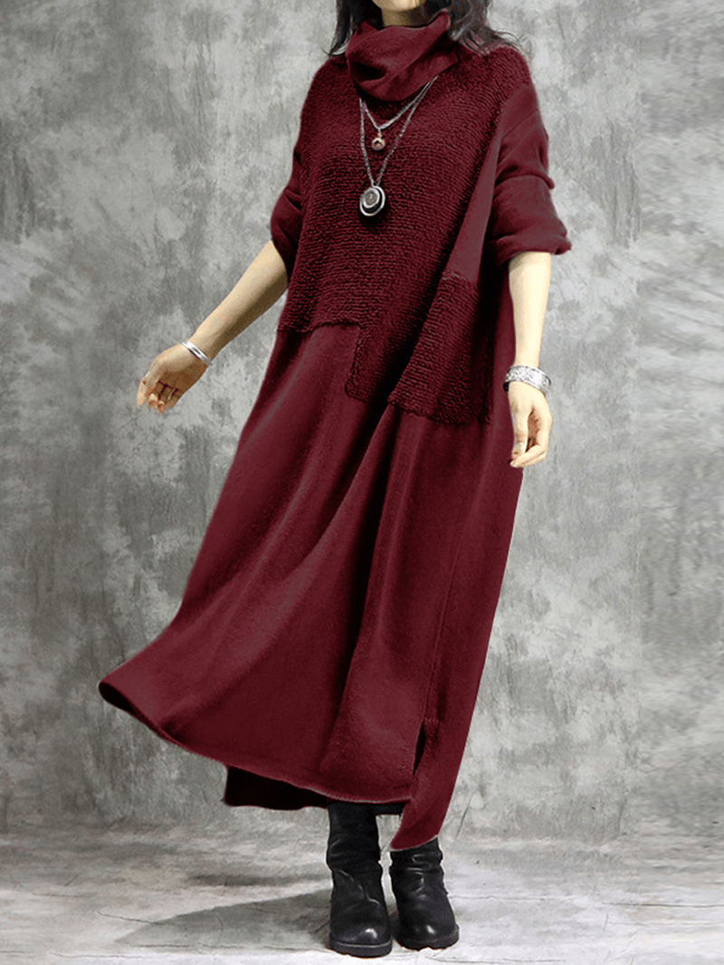 Women Casual Solid Color Long Sleeve Maxi Dress