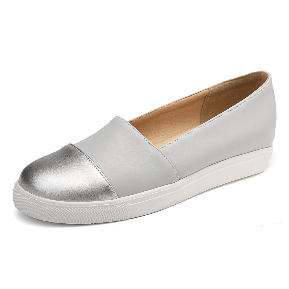 Women Casual Pure Color Stitching Flats - MRSLM