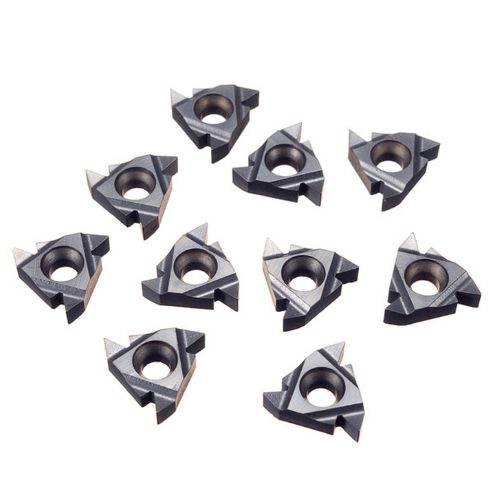 Drillpro 10Pcs 16ER AG55 Tungsten Steel Inserts External Turning Tool Holder Inserts