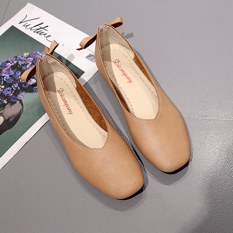 Women Shoes Bowknot Soft Casual Flats - MRSLM