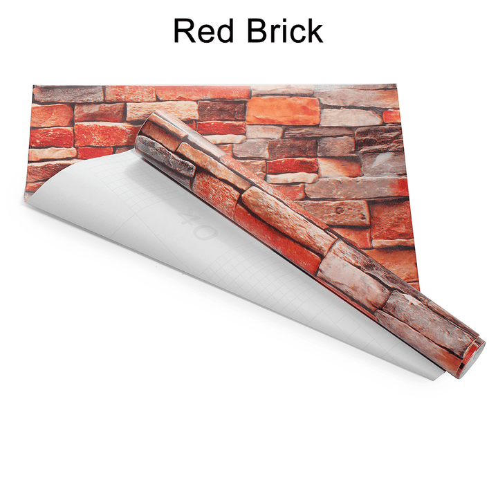 3D Simulation Brick Wall Paper Self-Adhesive Brick Stone Wallpaper Fashion Restaurant Hotel Store Decoration Water Wall Sticker - MRSLM