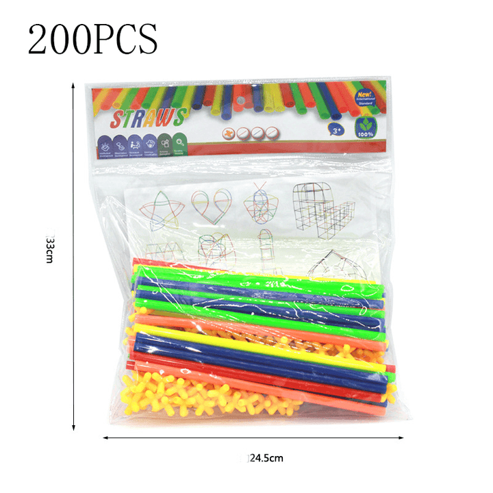 Creative 4D Straws Assembling Toy Building Blocks