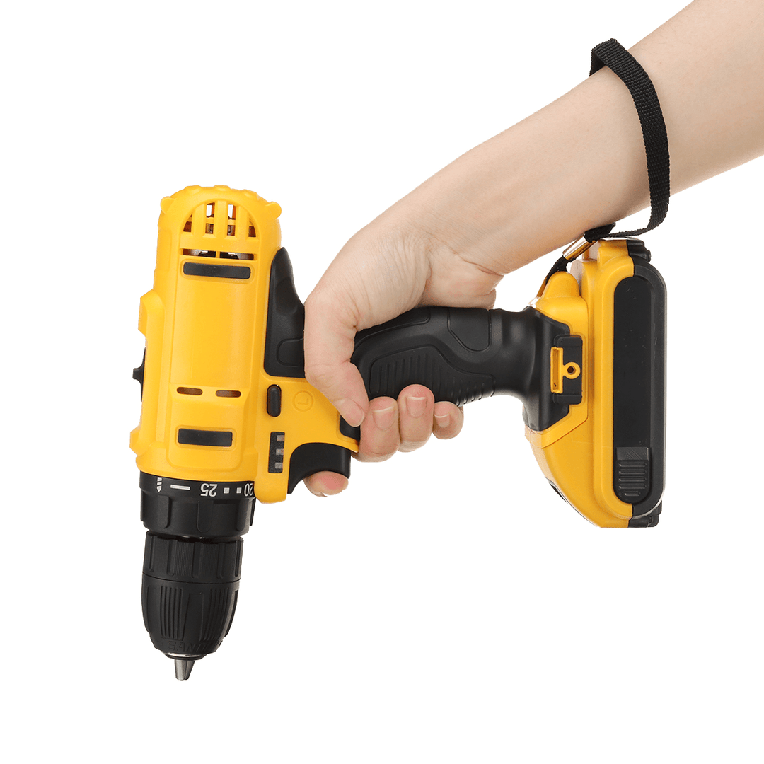 21V 520N.M Electric Drill Cordless Rechargeable Screwdriver Hammer Drill Set W/ Battery