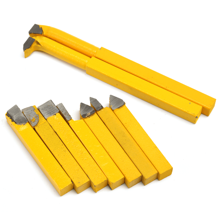 9Pcs 8X8Mm YW1 Carbide Lathe Turning Tool Holder Yellow