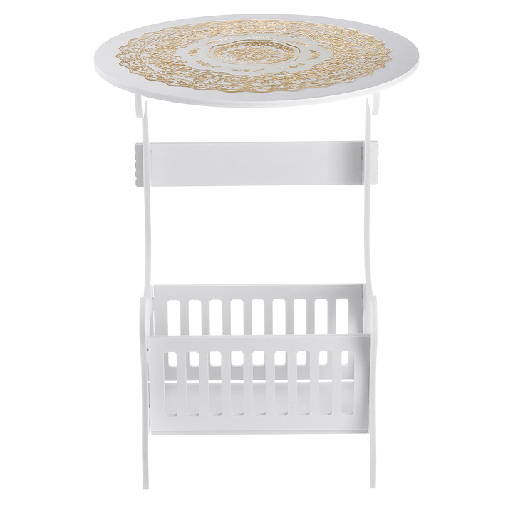 Small round End Side Table Accent Coffee Table Bedroom Living Room Desk Mat White