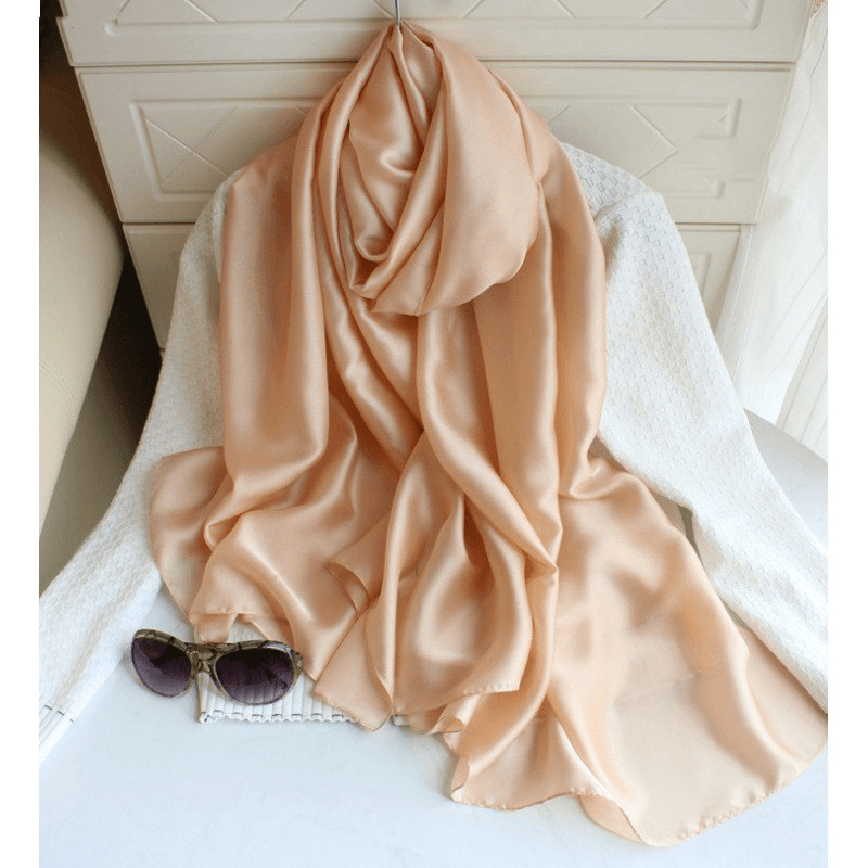 Pure Color Silk Scarf Travel Desert Beach Scarf